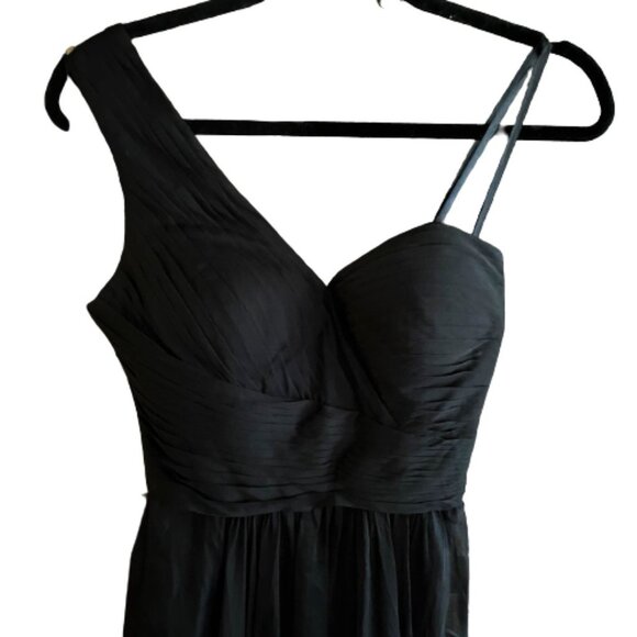 La Famme black nude mesh bodice maxi long gown 4 - Picture 15 of 16